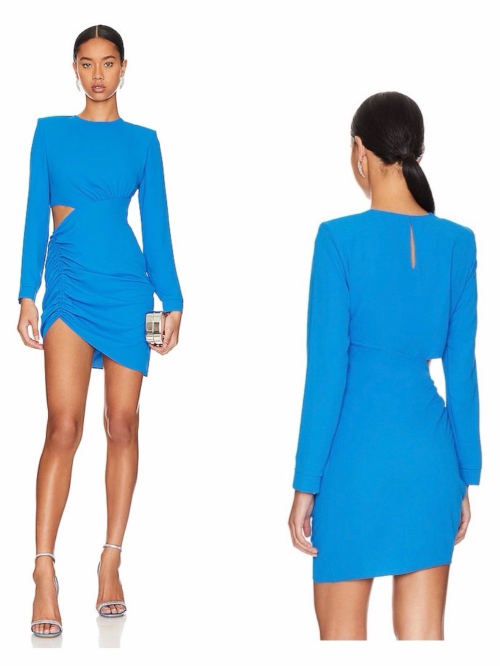 REVOLVE Amanda Uprichard Abena Mini Dress in Electric Blue